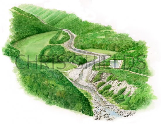 Illustration of San Clemente Dam California (dam removed) (#4203)