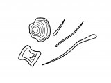Illustration of Fish Bones from owl pellet (#3779)